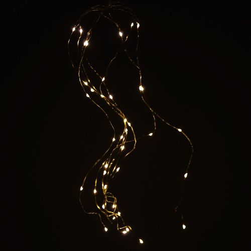 LED Lichterkette 40 LEDs warmwei� gold Draht Batteriebetrieb Weihnachtsdeko