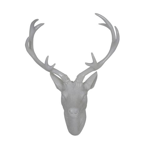 Hirschgeweih shiny wei� Hirsch Polyresin Gr��e w�hlbar Geweih Wanddeko Tierkopf 