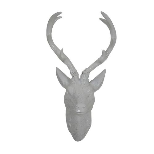 Hirschgeweih shiny wei Hirsch Polyresin Gre whlbar Geweih Wanddeko Tierkopf 