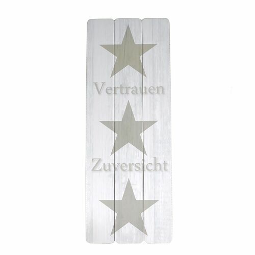 Holzschild  Vetrauen Zuversicht Stern MDF Dekoschild Schild Wanddeko Graut�ne