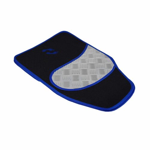 Fu�matten 4-tlg Autoteppich Alu-Look blau umrandet Textil Fu�raum Versch�nerung