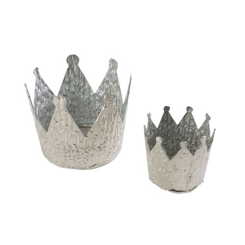 Kerzenleuchter Krone Groove silber S oder M Alu Teelichthalter Windlicht Leuchte