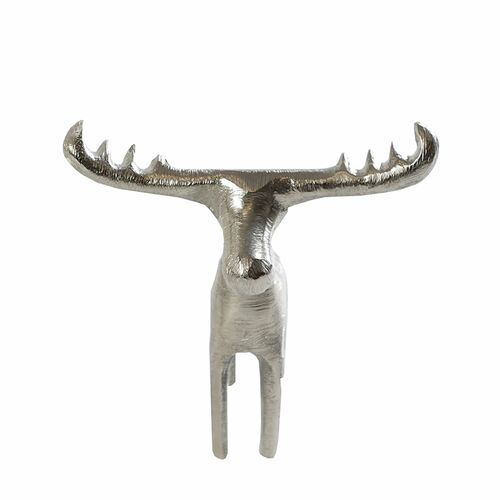 Elch Deko Skulptur Gunnar Figur Dekofigur Aluminium Alufigur Weihnachten Silber