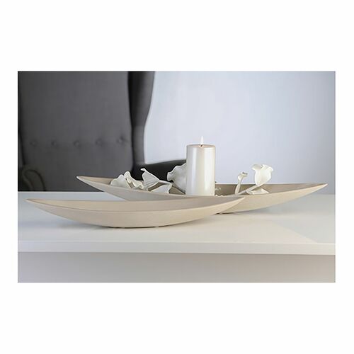 Dekoschale Livorno grau 60cm Keramik Schale Deko Keramikschale Boatform Zeitlos