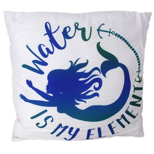Kissen Sofakissen Meerjungfrau Water Couchkissen 38x36cm Kuschelkissen Deko