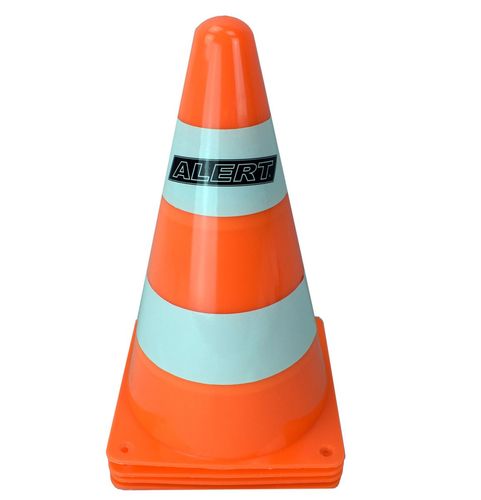Pylonen 4 St�ck Leitkegel Warnkegel Verkehrs H�tchen orange/wei� 22cm Markierung