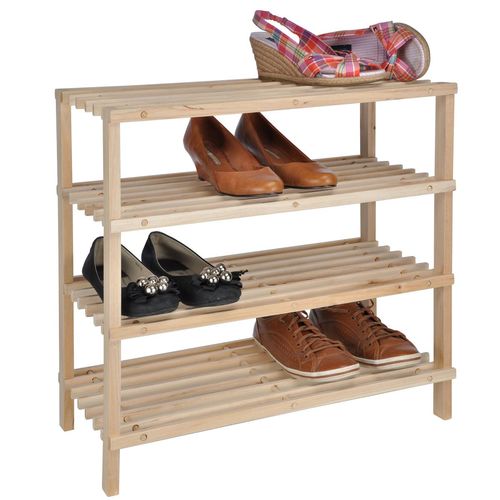Holz Schuhregal 54x26x52cm 4 Ablagen Schuhablage Schuhst�nder steckbar