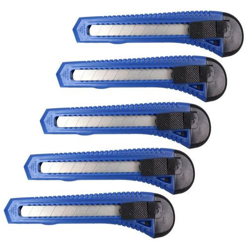 Cuttermesser 18mm 5er Set Teppichmesser Abbrechklingenmesser Paketmesser