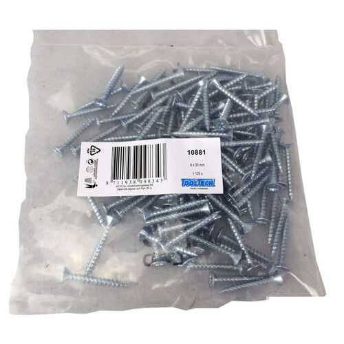 Mehrzweckschrauben 4x30mm 120 St�ck Kreuzschlitz Senkkopf verzinkt