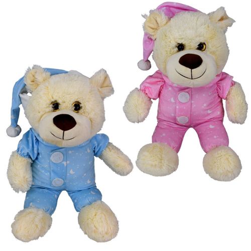 Teddy im Schlafanzug 52cm Kuscheltier rosa oder blau Stofftier Teddyb�r Puppe