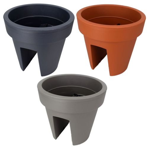 Balkonblumentopf 24x22cm Farbe w�hlbar Balkon Gel�nder Pflanztopf Blumentopf