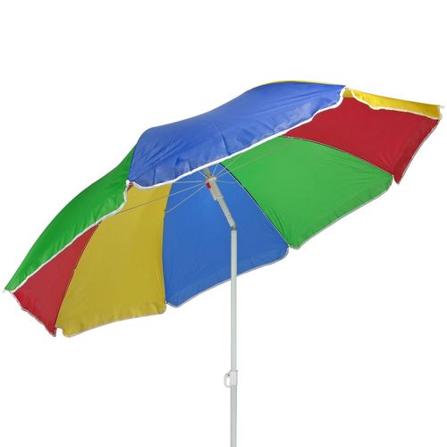 Strandschirm 160cm knickbar Sonnenschirm Regenbogenfarben bunt mit 8 Rippen