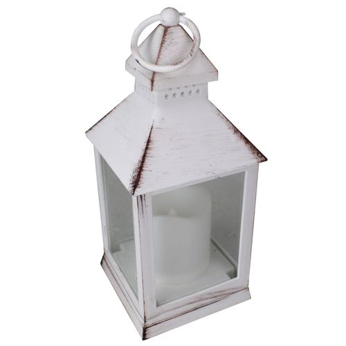 Deko Laterne LED 27cm mit Kerze flackernd Leuchte Weihnachtsbeleuchtung 