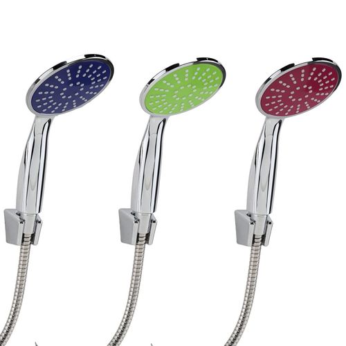 Duschkopf Brausekopf in blau, gr�n oder pink Handbrause Duschbrause mit Schlauch