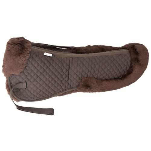 Lammfell Sattelkissen Sattelpad mit Fellrand hinten in beige, braun oder schwarz 