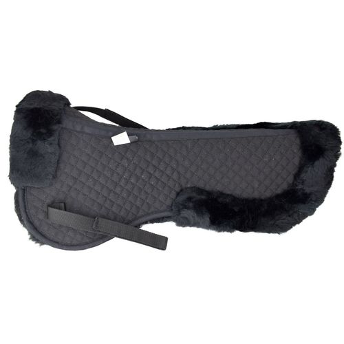 Lammfell Sattelkissen Sattelpad mit Fellrand hinten in beige, braun oder schwarz 