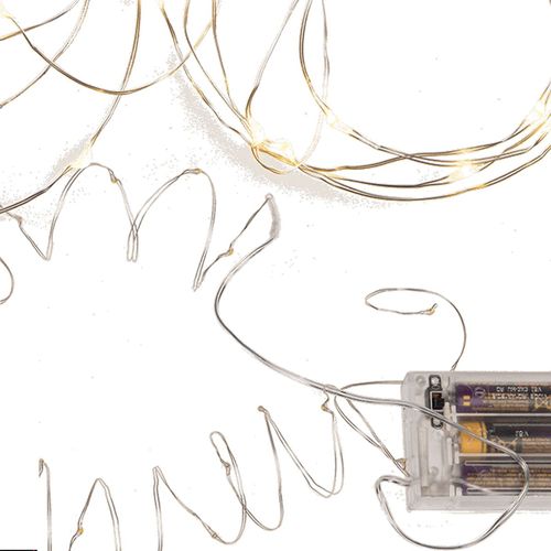 LED Lichterkette 20 LEDs warmwei� Draht 2m Batteriebetrieb Weihnachtsdeko