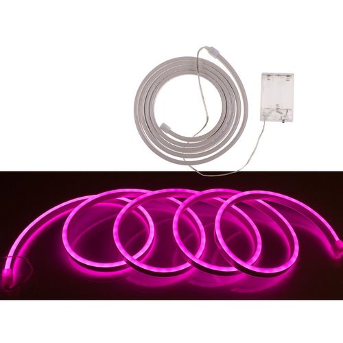 Neon Lichtschlauch 2m batteriebetrieben flexibel blau, gr�n, pink, gelb oder rot 