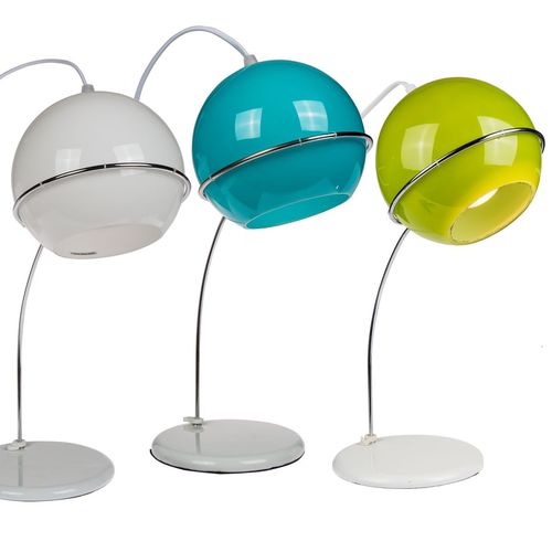 Tischlampe Glas / Metall in weiß, grün oder blau Leuchte 38cm E14 max. 40W  230V | Lampen & Leuchtmittel direkt bestellen