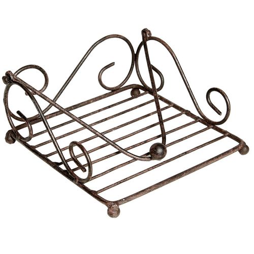 Serviettenhalter aus Eisen in braun 18x18x9cm Serviettenkorb mit Ballgewicht