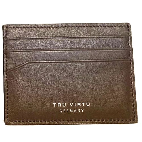 Tru Virtu Wallet Kreditkartenetui Soft Nappa schwarz od. braun mit  RFID Schutz 