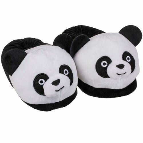 Panda Kuschel Hausschuhe schwarz/wei� Gr. 31 - 42 Fun Kinderhausschuhe