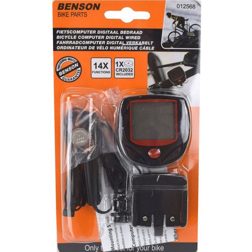 Fahrradcomputer schwarz 14 Funktionen Kilometerz�hler Fahrradtacho Fahrrad