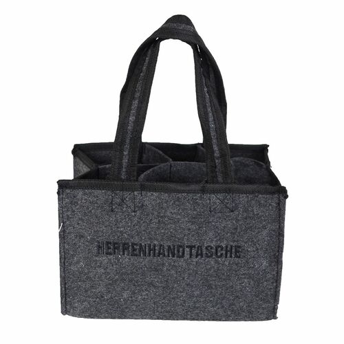 Filztasche Herren Handtasche Biertasche 6 F�cher anthrazit Filz Herrenhandtasche