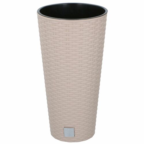 Blumentopf 20x39cm Mocca Kunststoff Rattan Optik Balkon Pflanztopf