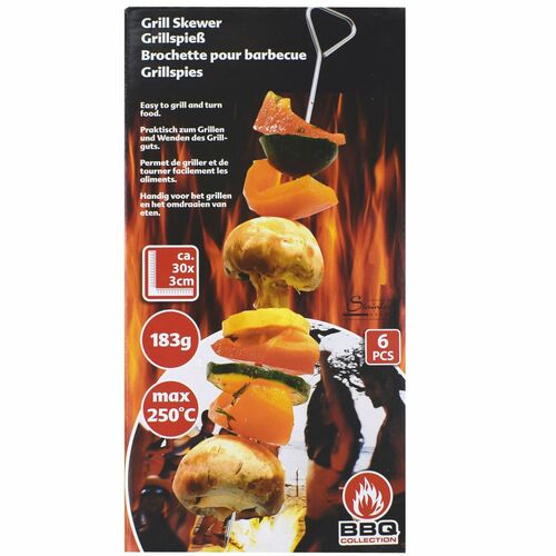 Grillspie�e 6 St�ck Edelstahl Spie�e BBQ Barbecue Grill Fleisch Gem�se