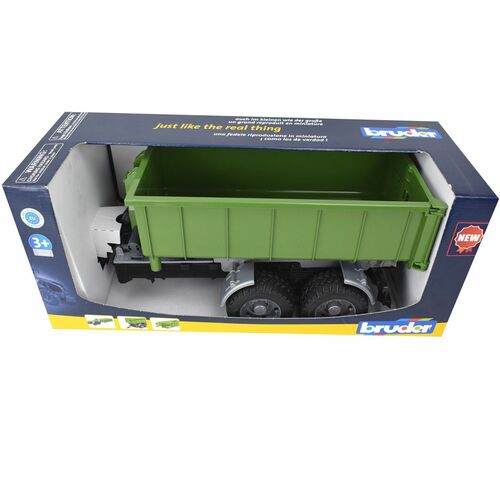 Bruder 02035 Hakenlift Anh�nger gr�n f�r Traktoren aus 2000 er + 4000er Serie