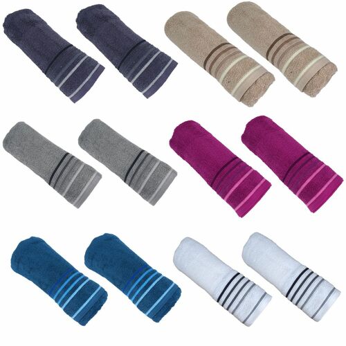 Handtuch 50x100cm Baumwolle 6 Farben 2tlg. strapazier- und saugf�hig Handt�cher