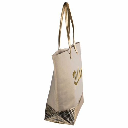 Shopper Einkaufstasche silber oder gold 50x36cm Einkaufsshopper Tragetasche 