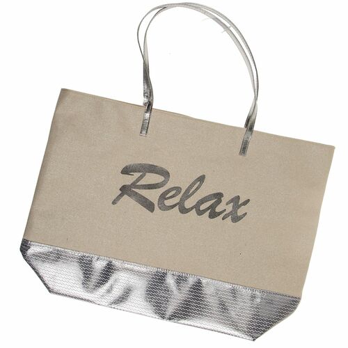 Shopper Einkaufstasche silber oder gold 50x36cm Einkaufsshopper Tragetasche 