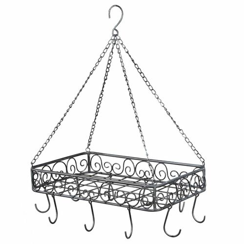 Eisen Topfhnger grau 40x27x7cm Wurstkrone Kruterkorb Kchenkrone Topfhnger
