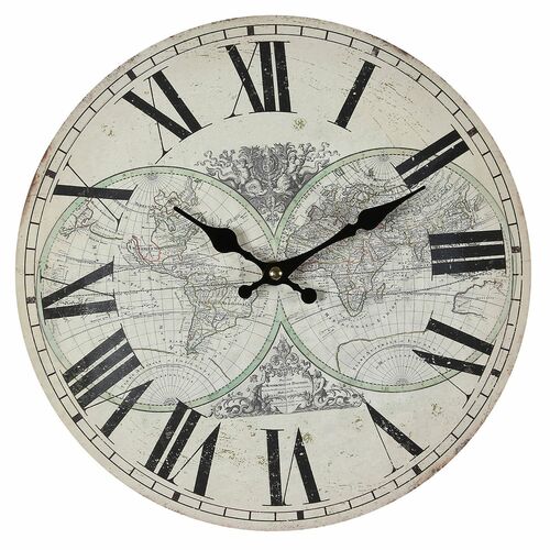 Wanduhr 28cm Uhr Corydon, Antik oder Landkarte Vintage nostalgisch Quarz |  Uhren & Wecker direkt bestellen