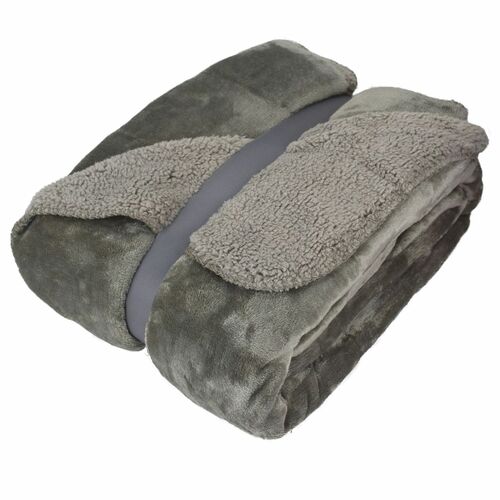 Kuscheldecke 150x200cm mit Flanell und Sherpa Wohndecke Teddydecke in 9 Farben 
