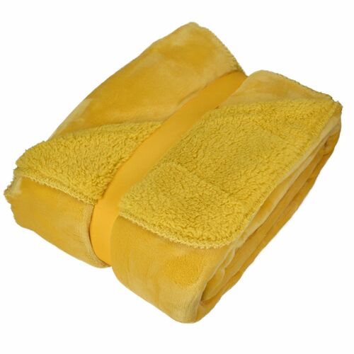 Kuscheldecke 150x200cm mit Flanell und Sherpa Wohndecke Teddydecke in 9 Farben 