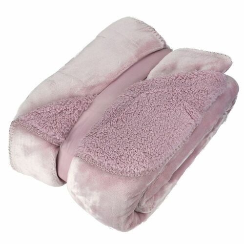 Kuscheldecke 150x200cm mit Flanell und Sherpa Wohndecke Teddydecke in 9 Farben 