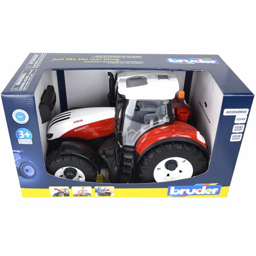 Bruder 03180 Traktor Steyr 6300 Terrus CVT Trecker rot mit Frontgewicht 1:16