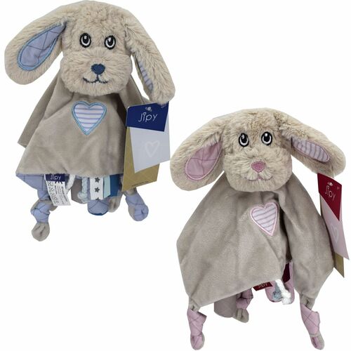 Jipy de luxe Schnuffeltuch Kuscheltuch Schmusetuch Hund in rosa oder hellblau