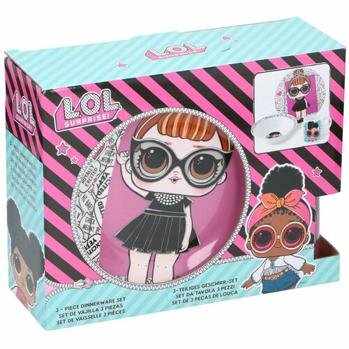 L.O.L. Surprise! LOL Geschirrset aus Porzellan Geschenkset 3tlg. Fr�hst�cksset