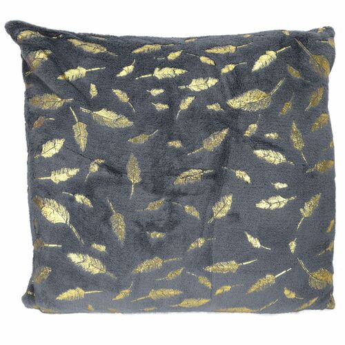 Flanellkissen Dekokissen Motiv Federn 40x40cm in grau, gr�n, rot oder schwarz 