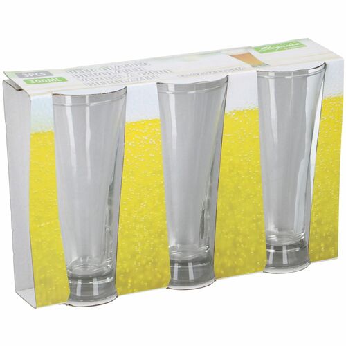 Biergl�ser 3er Set 300ml 3 St�ck Pilsglas Trinkglas Pilsglas Glas 7,9x17,5cm