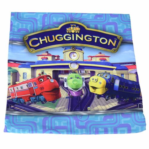 Chuggington Kissenbezug Bahnhof Zug 40x40cm Kissen Kuschelkissenbezug blau