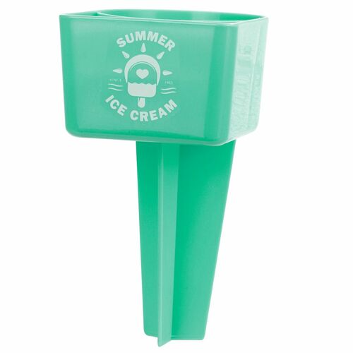 Strand Getr�nke und Smartphone Halter Becher Kunststoff gr�n oder t�rkis 