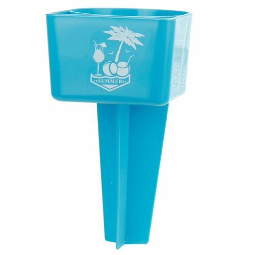 Strand Getr�nke und Smartphone Halter Becher Kunststoff gr�n oder t�rkis 