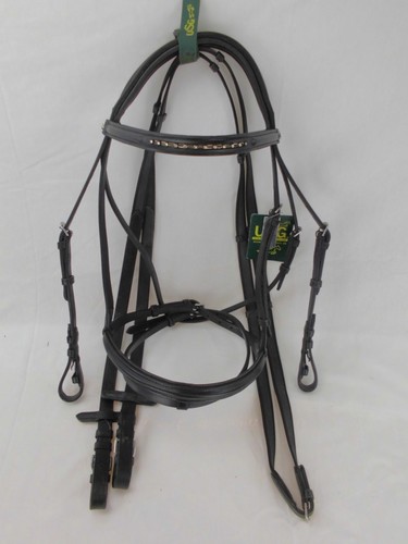 USG Trense Trensenzaum Siria englisches Reithalfter schwarz Warmblut Full