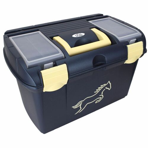 USG Putzkiste Pferdeputzkiste Dunkelblau met. / Beige Pferdeputzbox 40x24x25cm