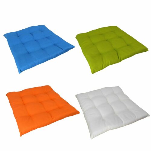 Sitzkissen 40x40cm in blau, gr�n, orange oder wei� Kissen 9 Punkt Steppkissen